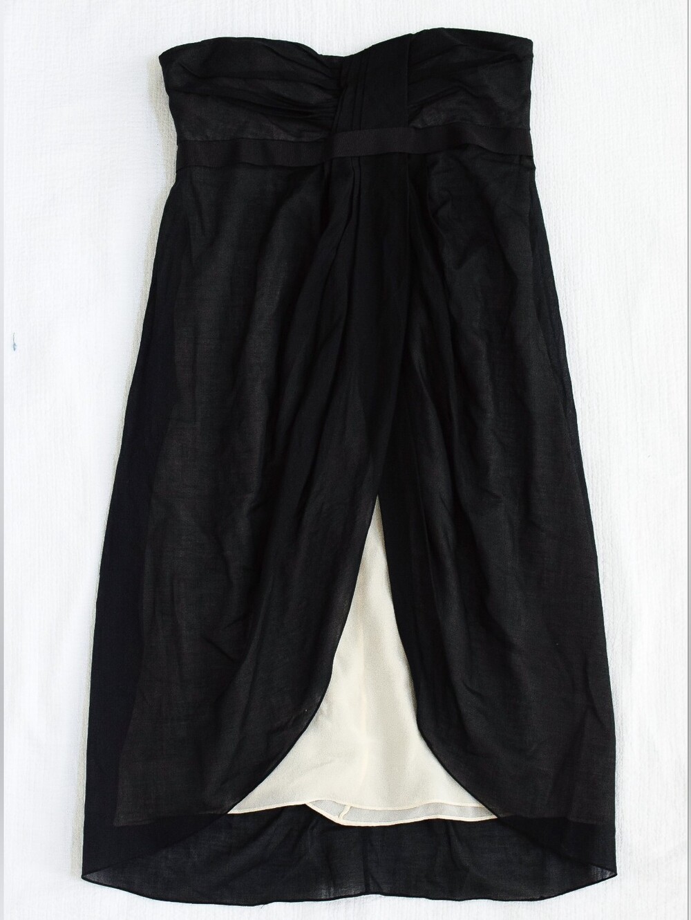 Vintage Vera Wang Black Strapless Cocktail Dress Sz 6 Asymmetrical LBD Hoco Y2K